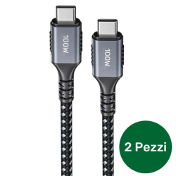 Cavo dati telato 100W compatibile Multipack 2 (Bulk - Type-C/Type-C - 