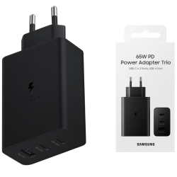 Alimentatore per Samsung 65W Trio Fast Charge (Blister - 2x Type-C/USB