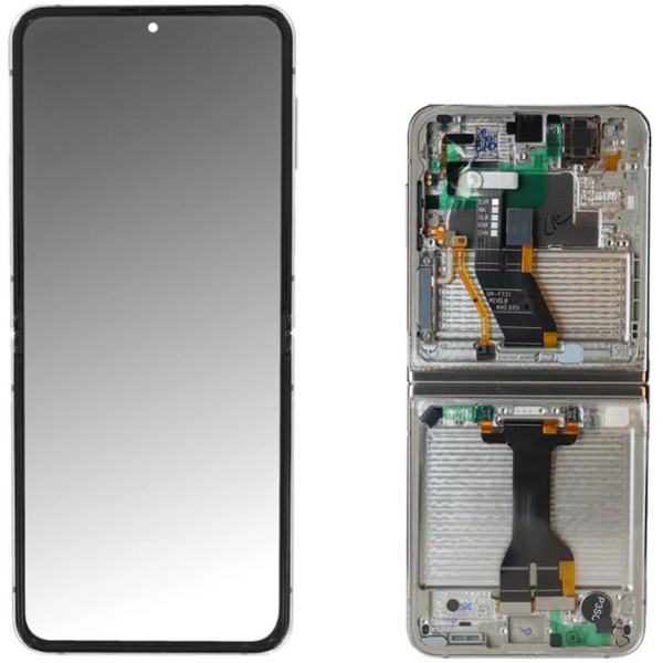 Display Service Pack Samsung F731B (Cream - Con frame - Inner)