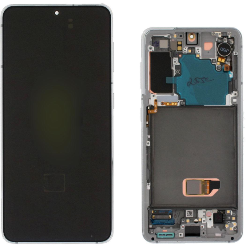 Display Service Pack Samsung G991B (Phantom White - Con frame - Con Ca