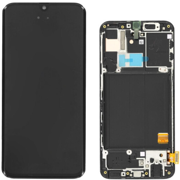 Display Ricondizionato Samsung A405F (Black - Con frame - Renewed)