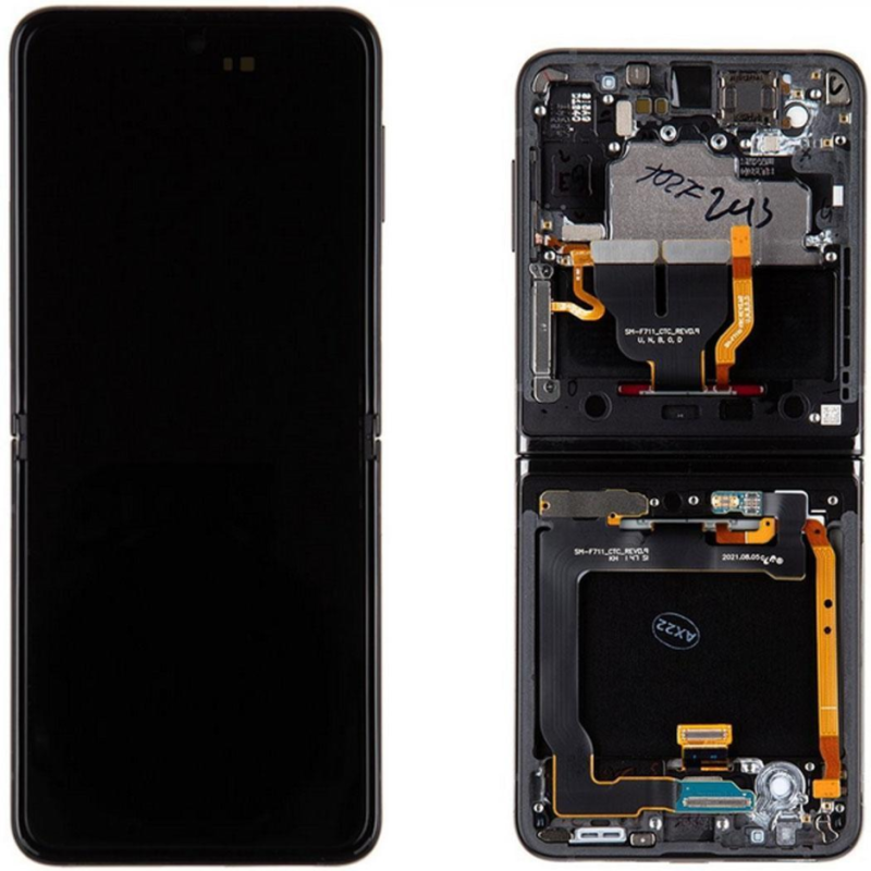 Display Service Pack Samsung F711B (Black Inner - Con frame - Senza ca