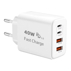 Alimentatore 40W Fast Charging (Bulk - Dual Type-C)
