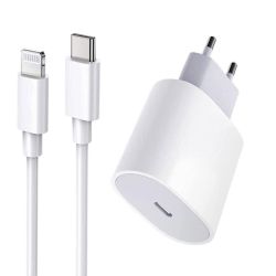Kit compatibile Alimentatore 20W + Cavo dati (Blister - Type-C/Lightni
