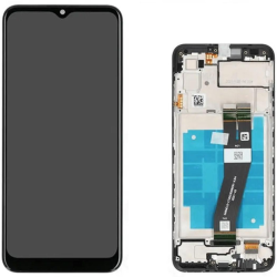 Display Service Pack Samsung A035G (Black - Con Frame - EU Version)